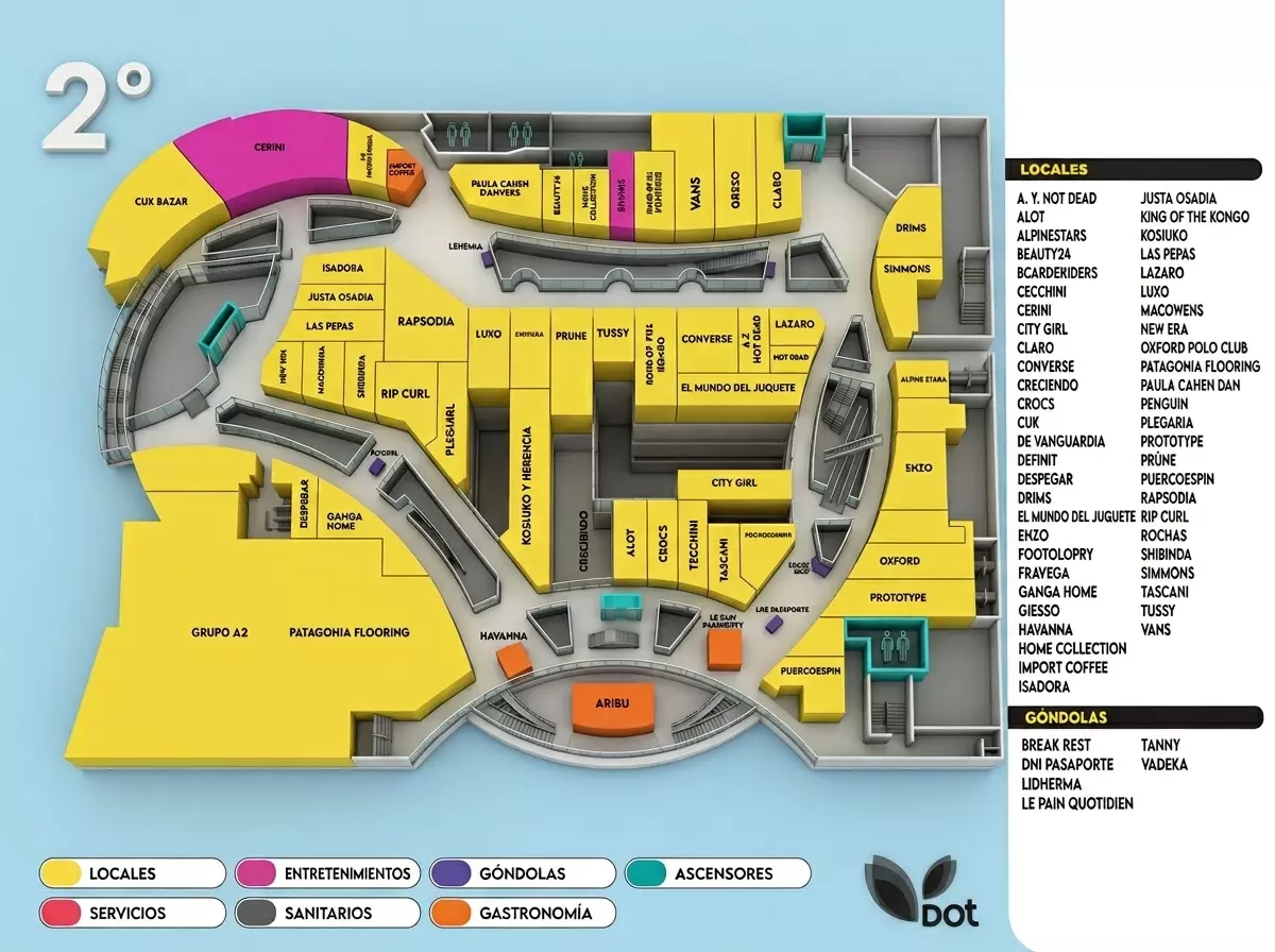 Mapa interno de Segundo Piso de Dot Shopping