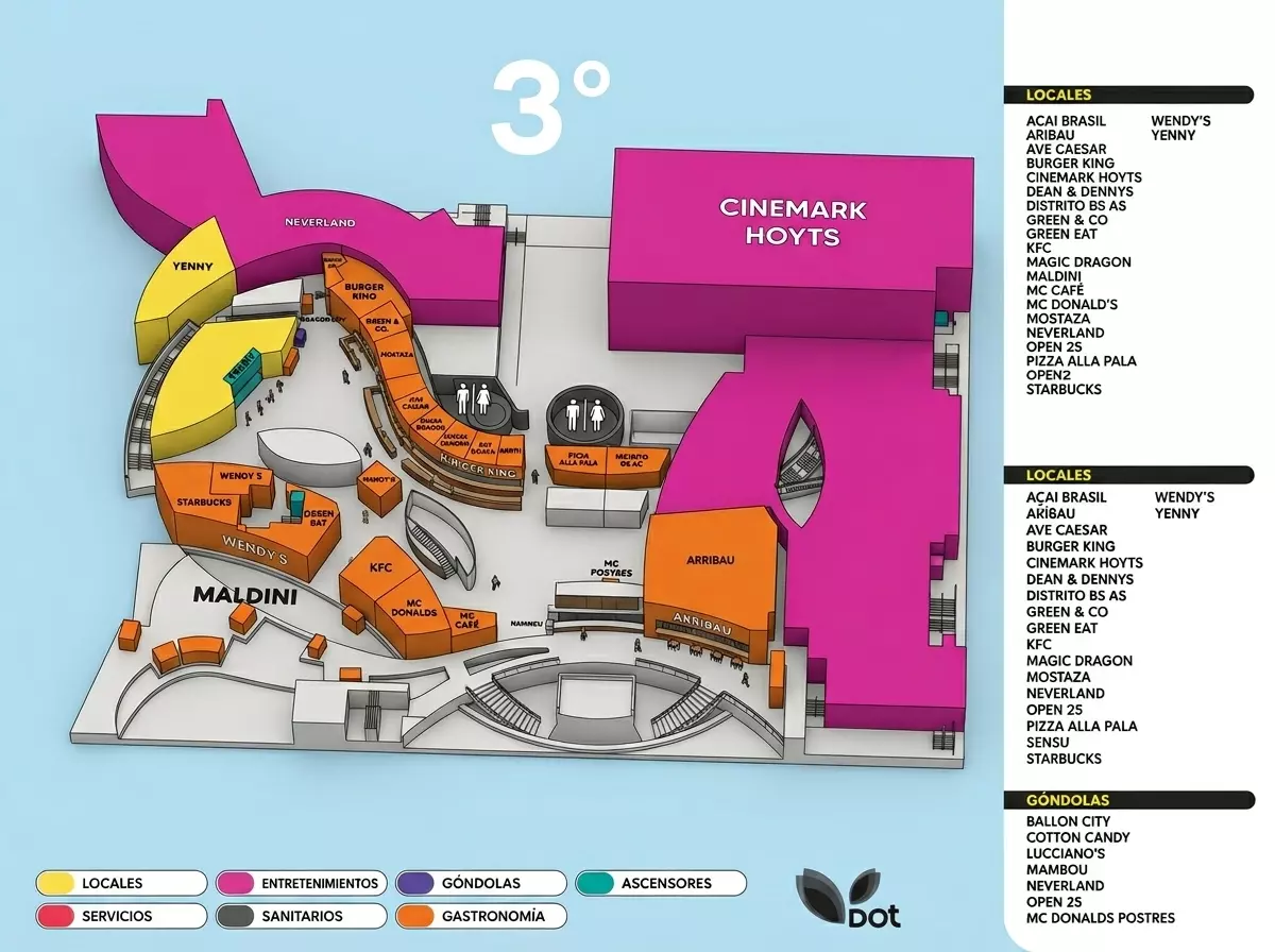 Mapa interno de Tercer Piso de Dot Shopping
