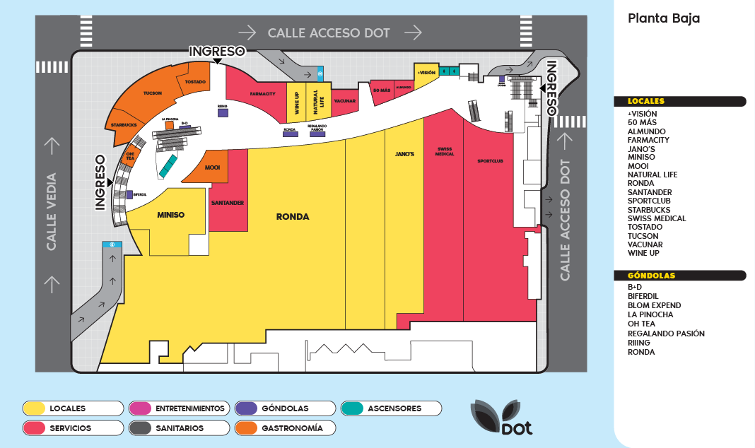 Mapa interno de Planta Baja de Dot Shopping