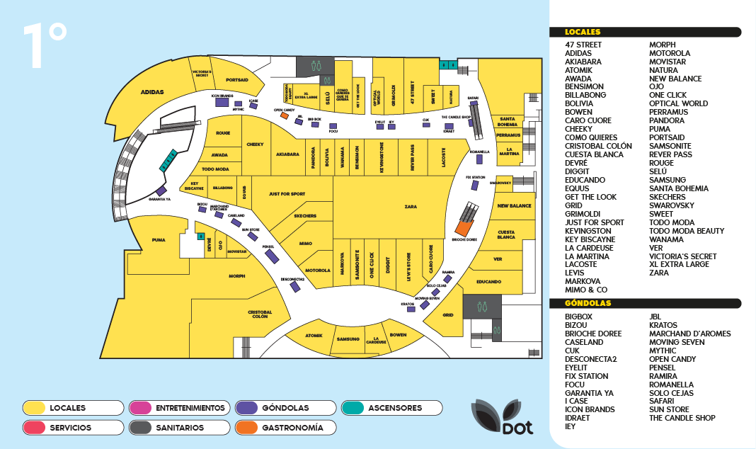 Mapa interno de Primer Piso de Dot Shopping