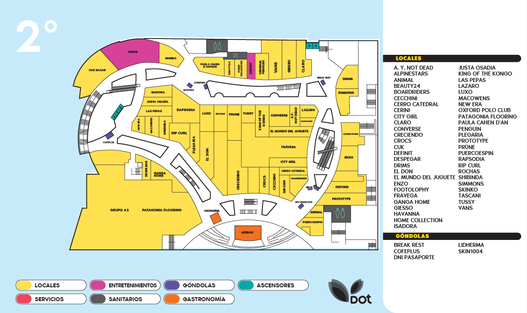 Mapa interno de Segundo Piso de Dot Shopping