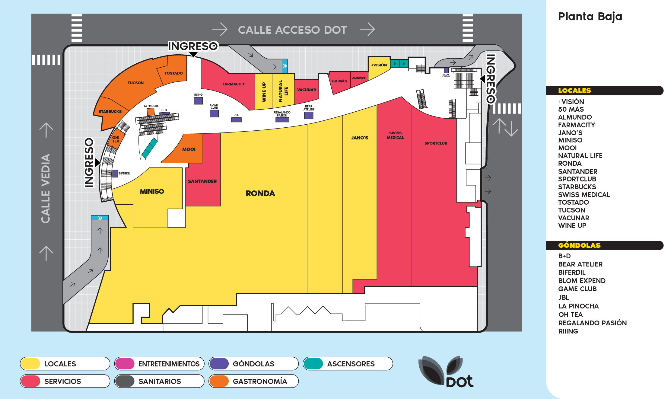 Mapa interno de Planta Baja de Dot Shopping