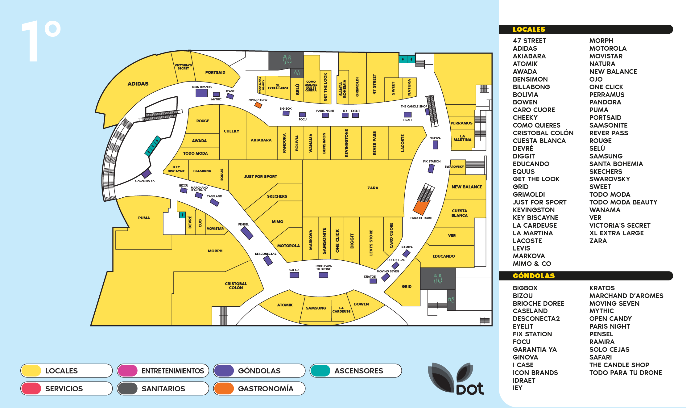 Mapa interno de Primer Piso de Dot Shopping