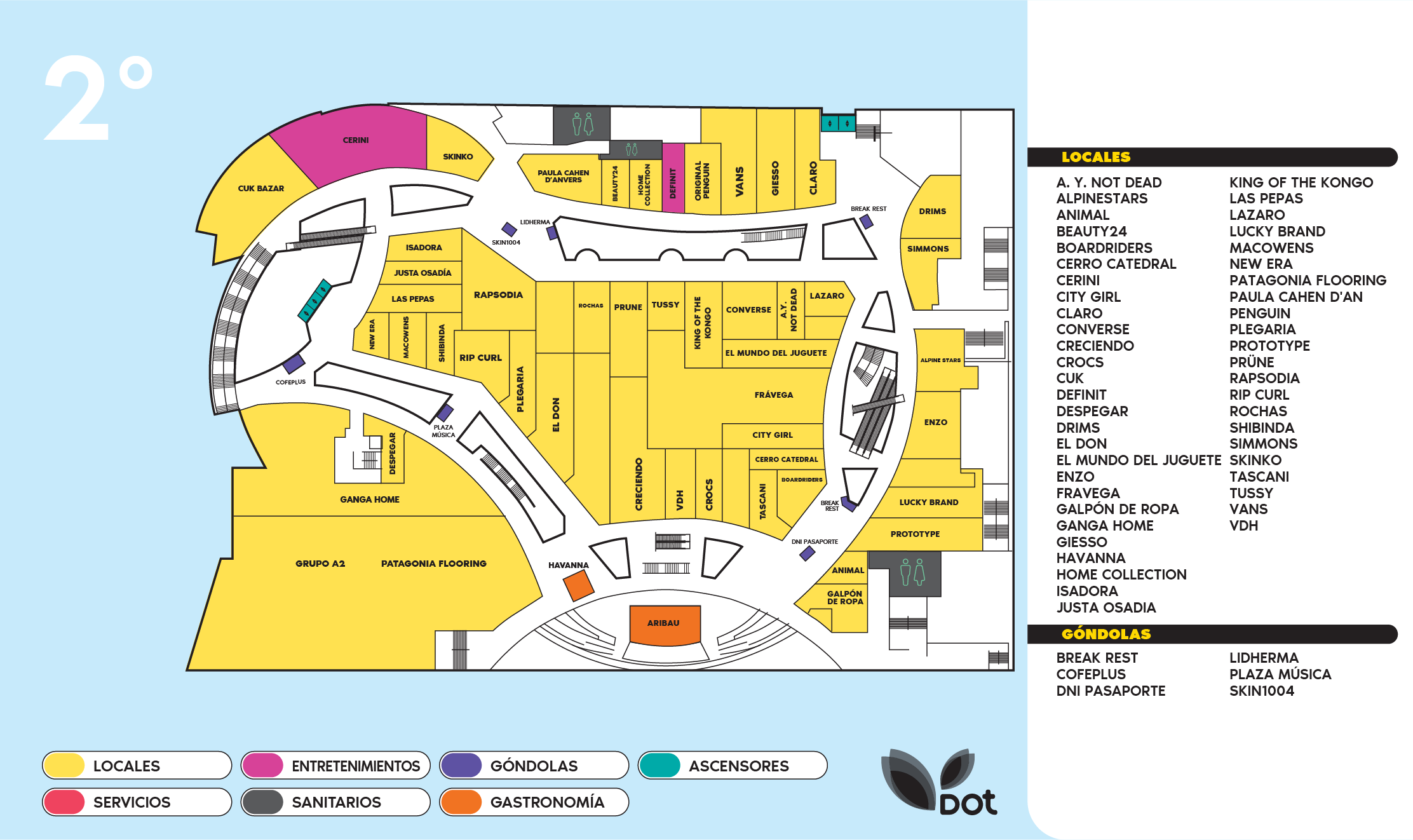 Mapa interno de Segundo Piso de Dot Shopping
