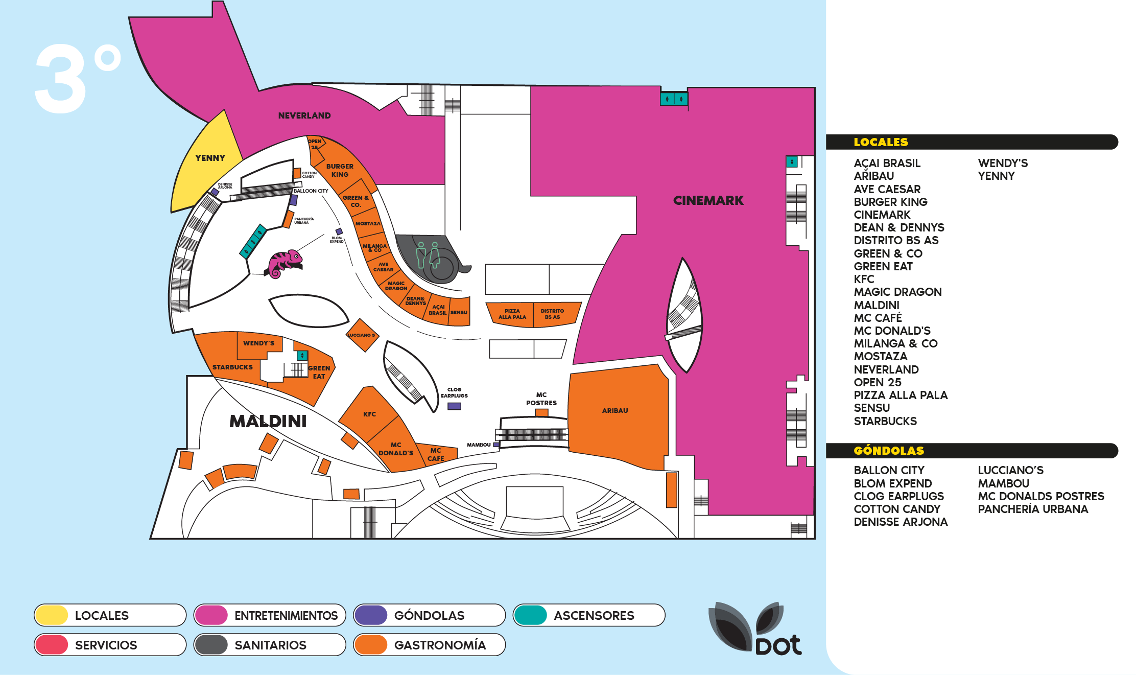 Mapa interno de Tercer Piso de Dot Shopping